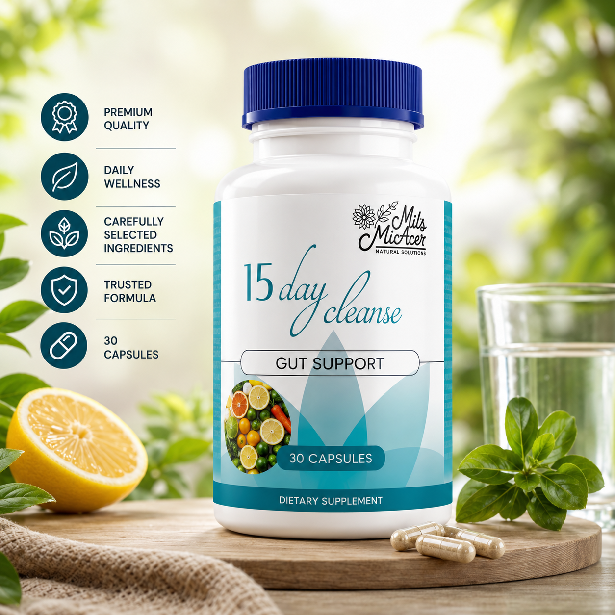 15 Day Gut Cleanse & Detox Capsules | Natural Digestive Support, Bloating Relief & Colon Cleanse